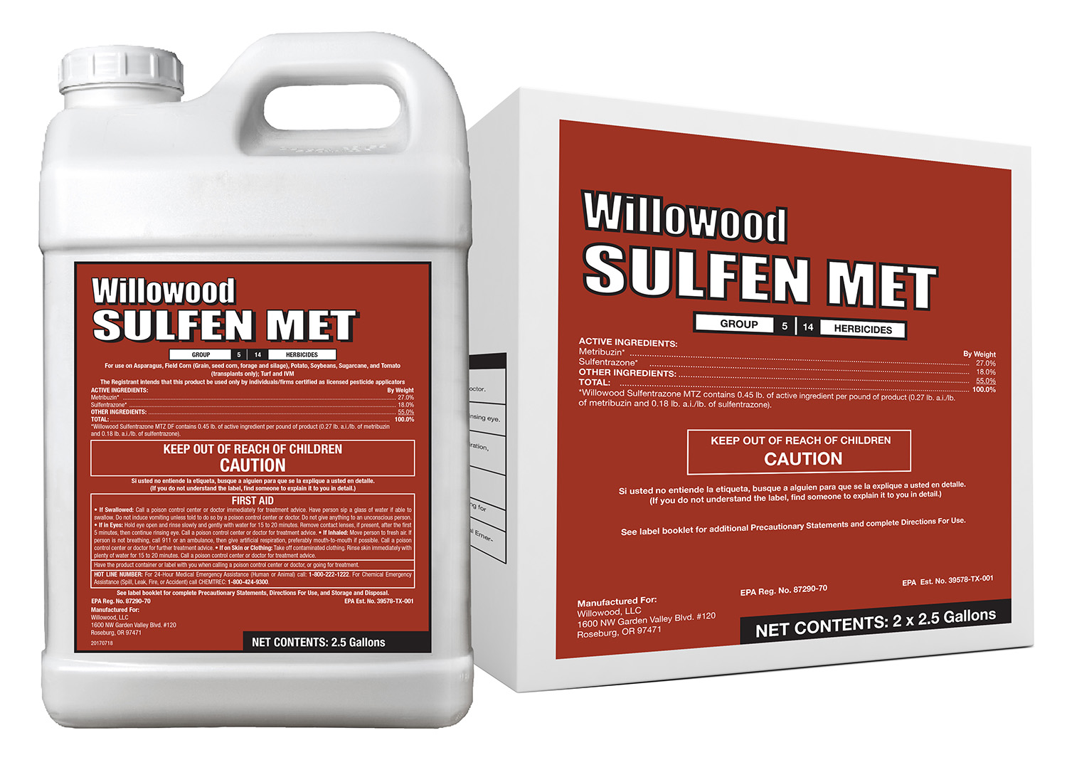 Sulfentrazone MTZ DF Box and Jug